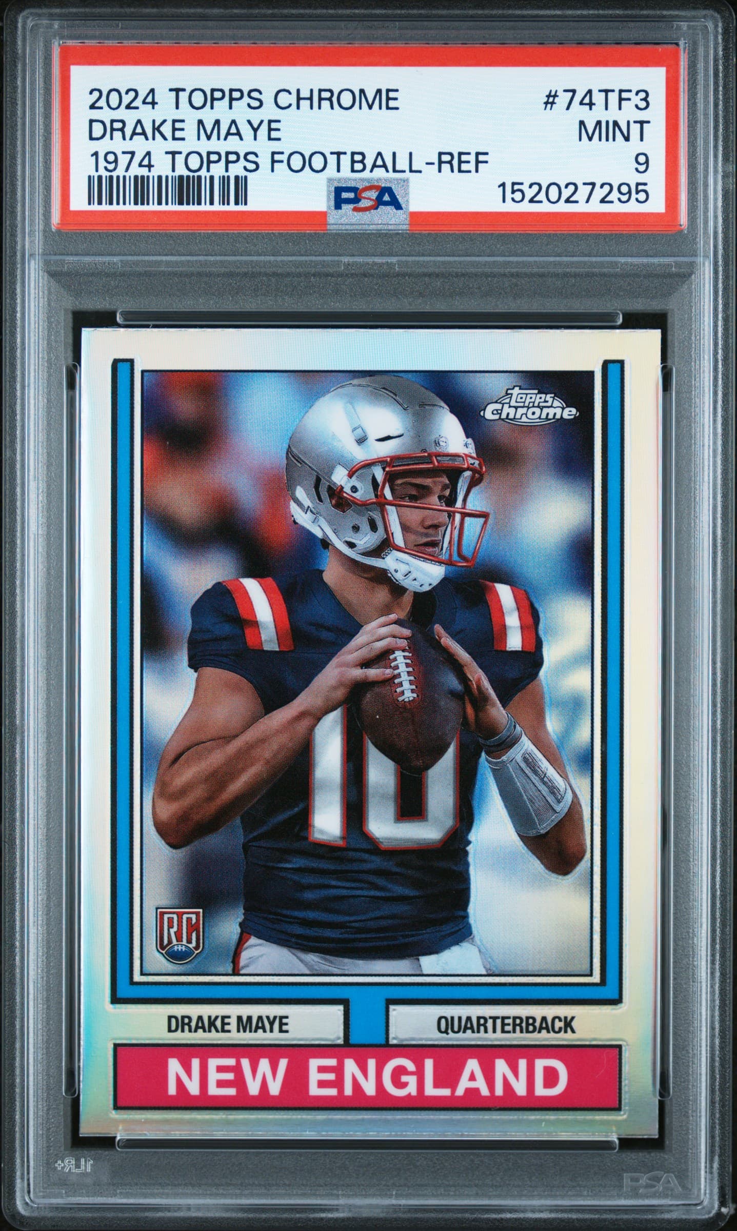 2024 TOPPS CHROME 1974 TOPPS FOOTBALL DRAKE MAYE #74TF3 1974 TOPPS FOOTBALL-REF MINT 9 152027295