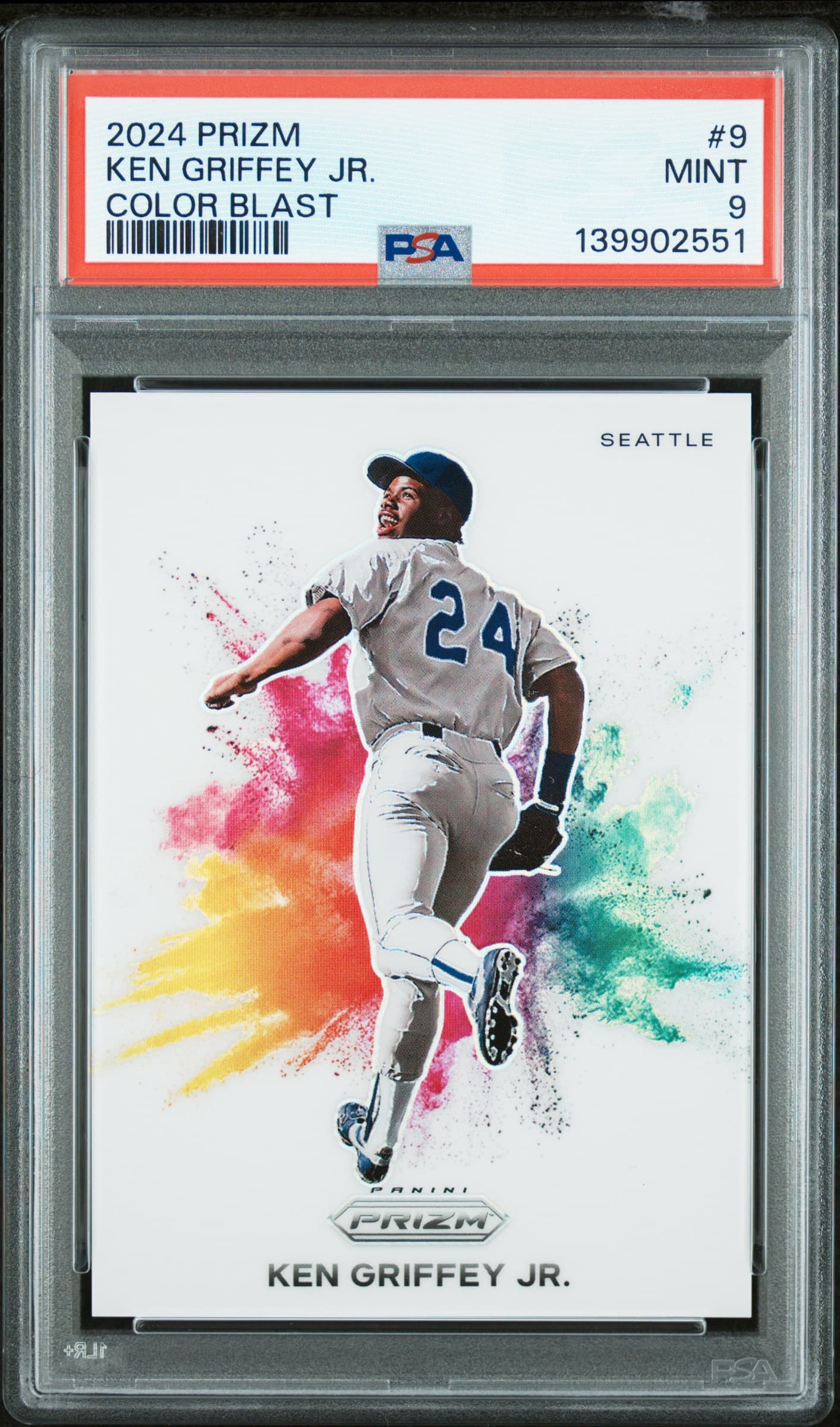 2024 PANINI PRIZM COLOR BLAST KEN GRIFFEY JR. #9 MINT 9 139902551