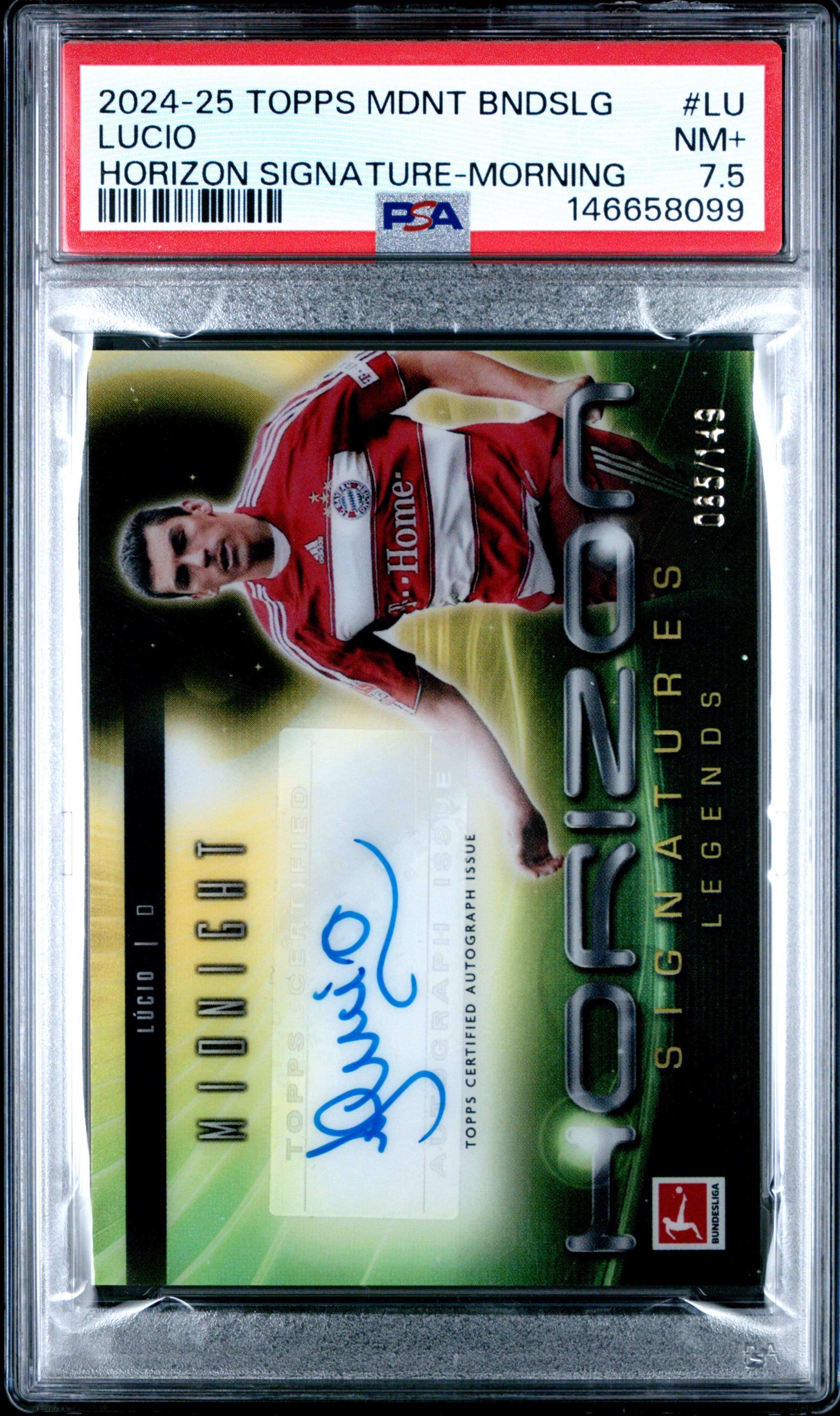 2024-25 TOPPS MIDNIGHT BUNDESLIGA HORIZON SIGNATURES LUCIO #LU HORIZON SIGNATURE-MORNING NM+ 7.5 146658099