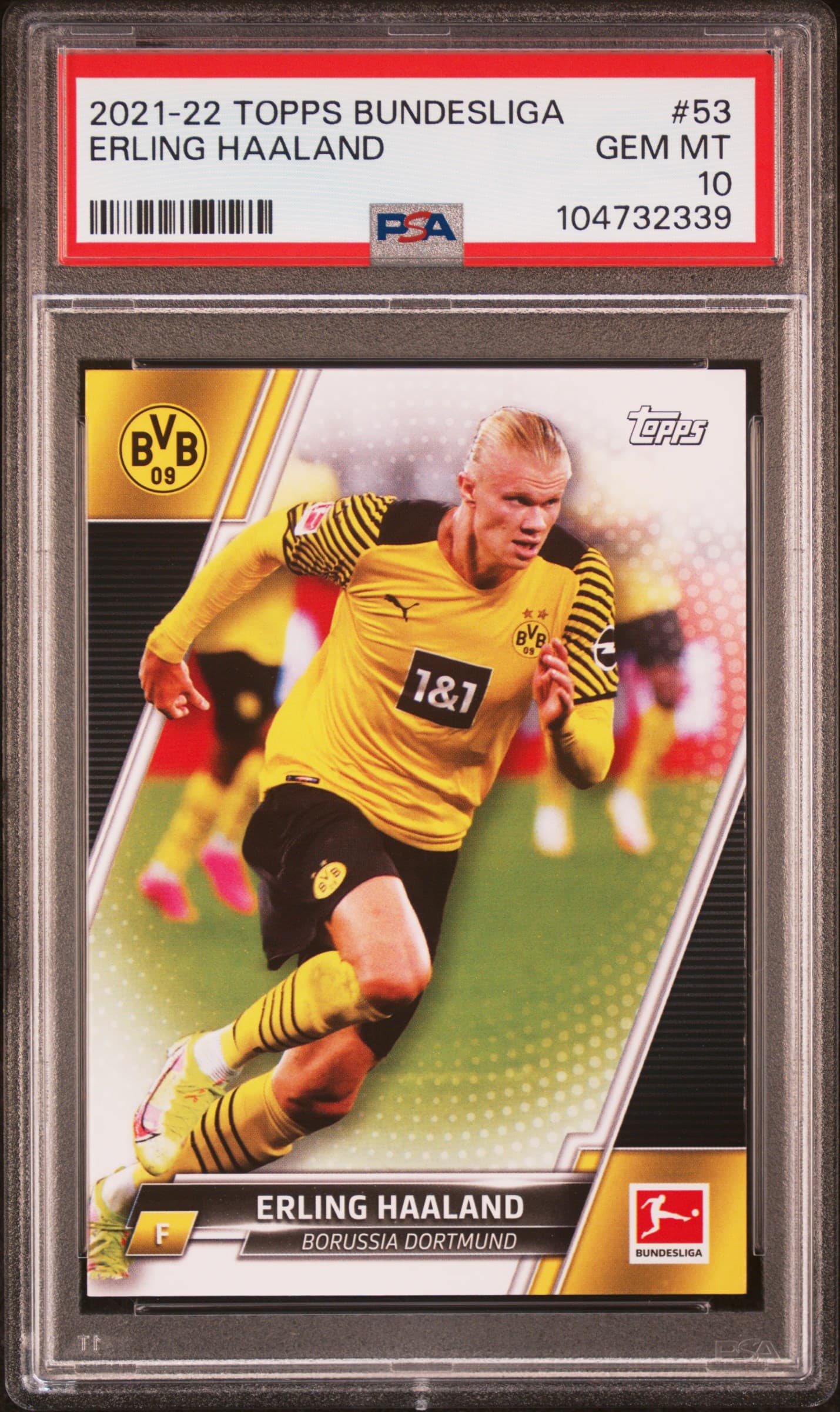 2021-2022 TOPPS BUNDESLIGA ERLING HAALAND #53 GEM MT 10 104732339