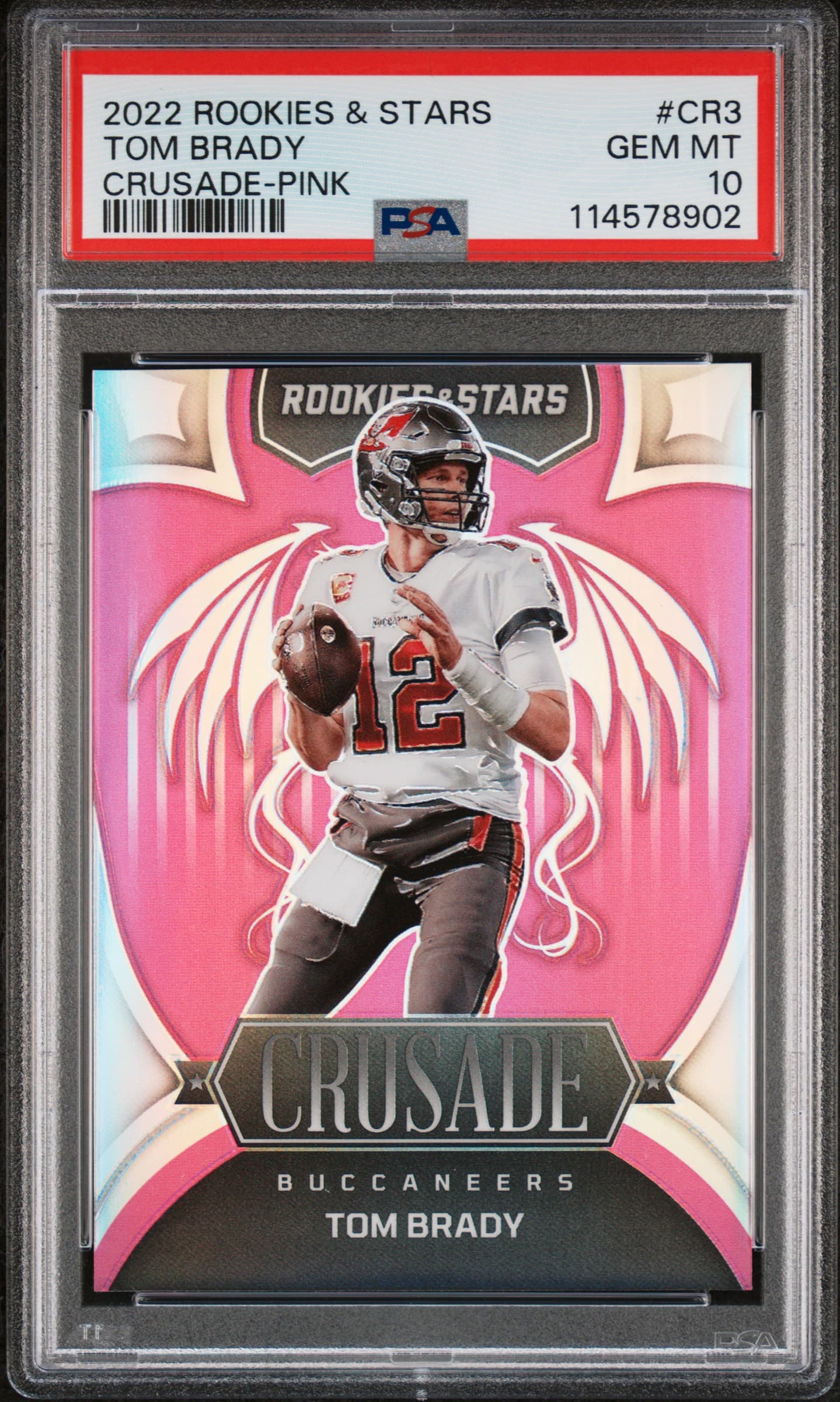 2022 PANINI ROOKIES & STARS CRUSADE TOM BRADY #CR3 CRUSADE-PINK GEM MT 10 114578902