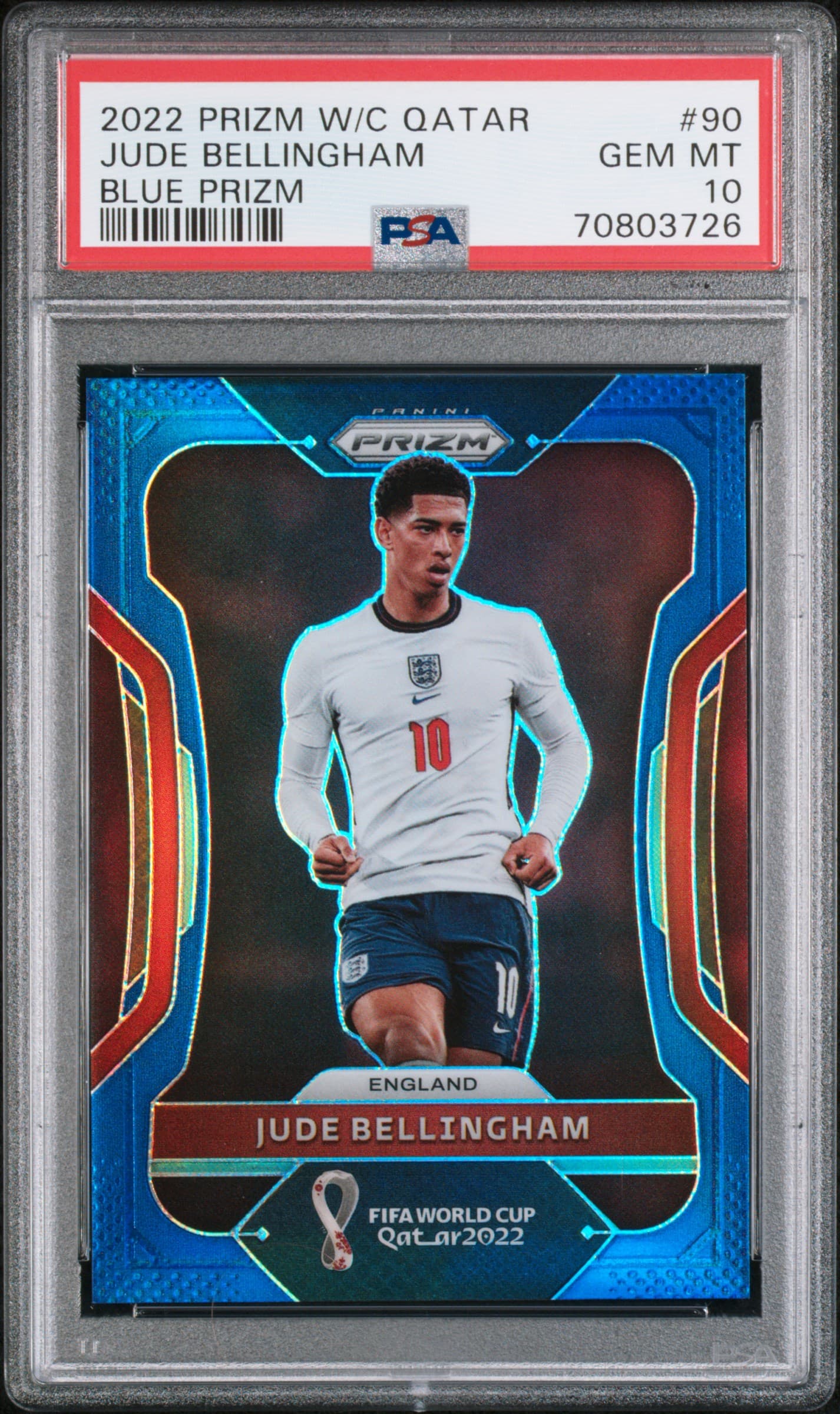 2022 PANINI PRIZM WORLD CUP QATAR JUDE BELLINGHAM #90 BLUE PRIZM GEM MT 10 70803726