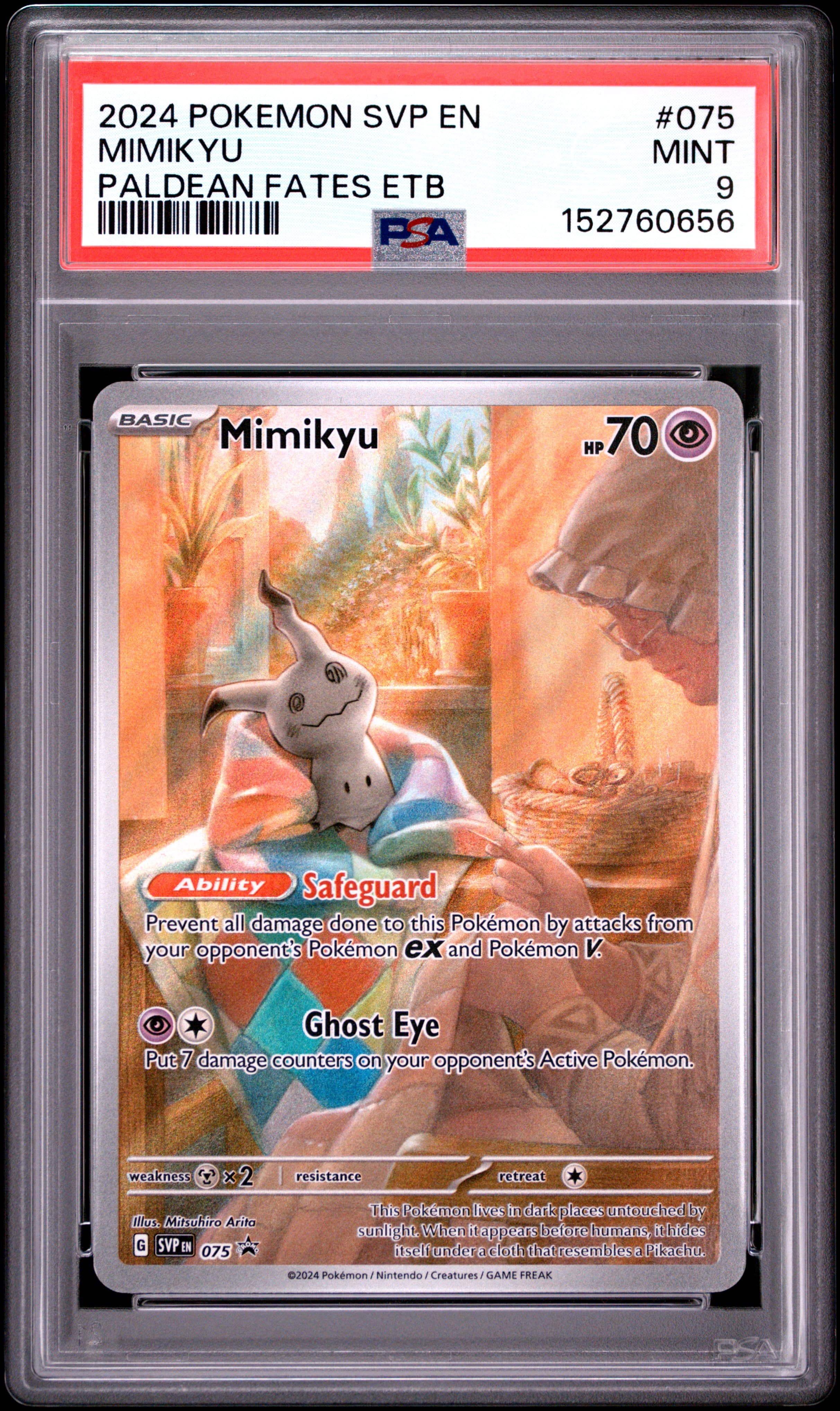 2024 POKEMON SVP EN-SV BLACK STAR PROMO MIMIKYU #075 PALDEAN FATES ETB MINT 9 152760656