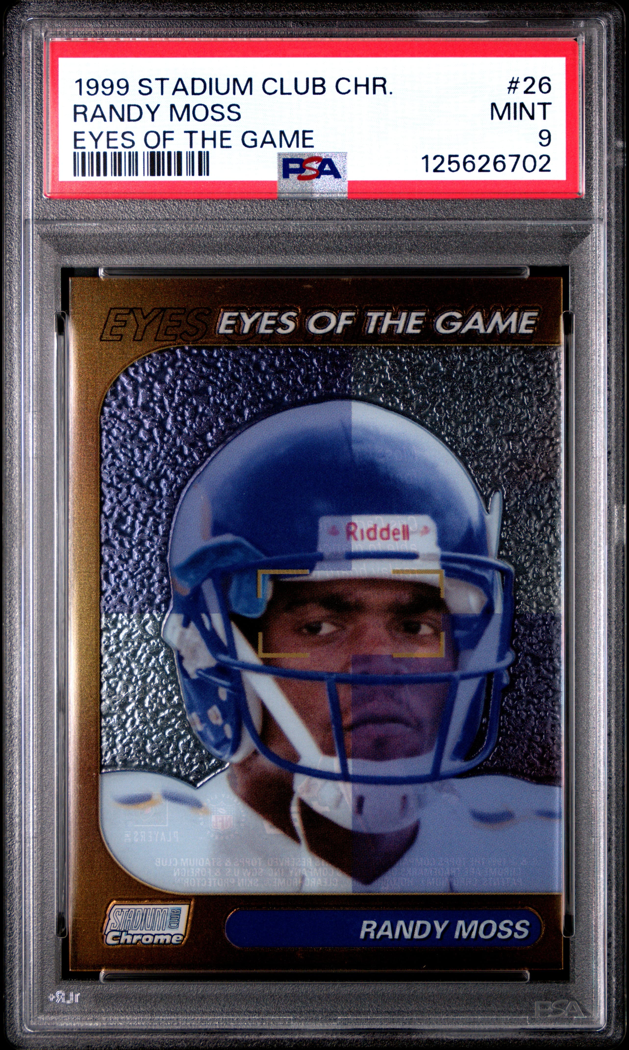 1999 STADIUM CLUB CHROME EYES OF THE GAME RANDY MOSS #26 EYES OF THE GAME MINT 9 125626702