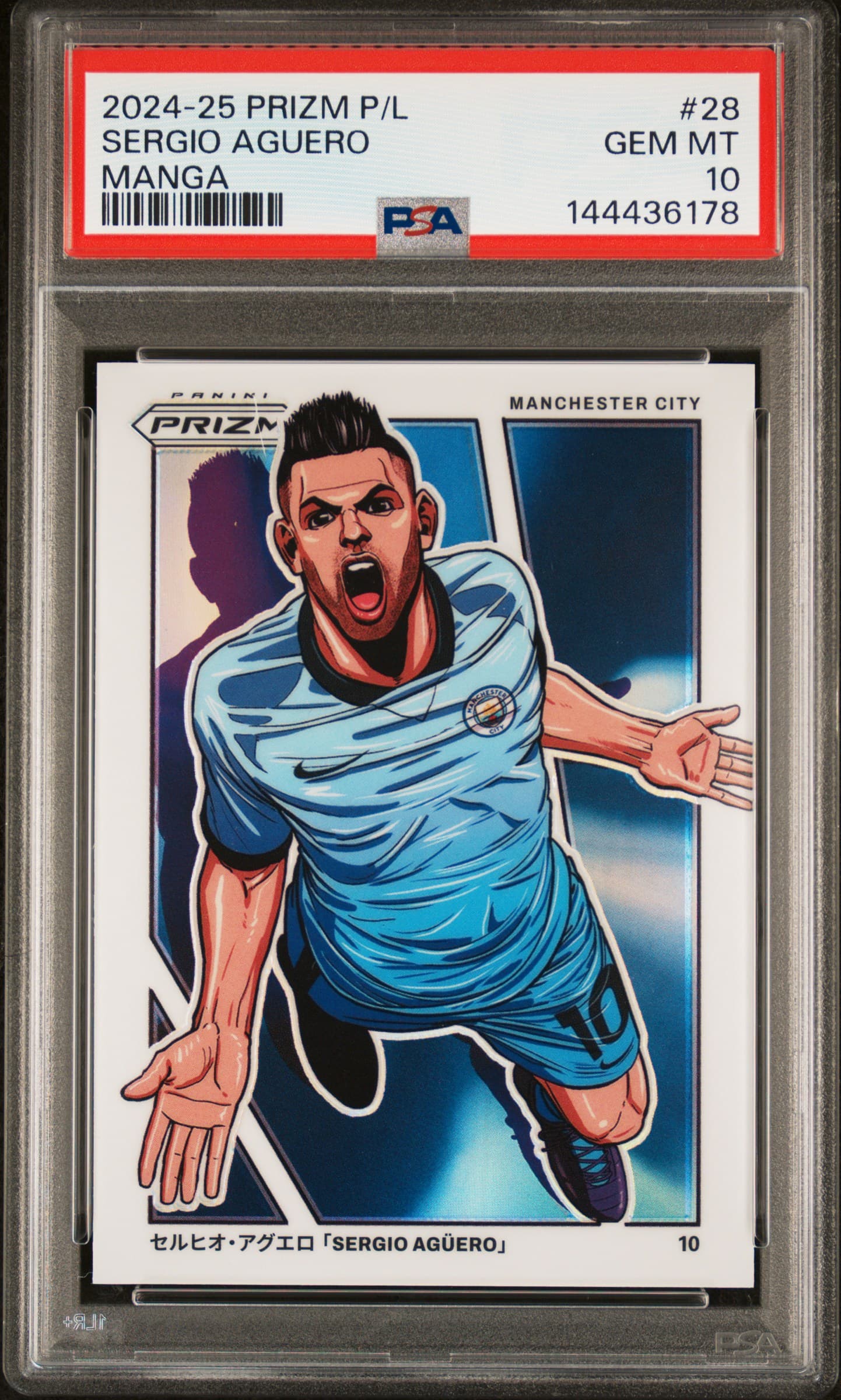 2024-25 PANINI PRIZM PREMIER LEAGUE MANGA SERGIO AGUERO #28 GEM MT 10 144436178