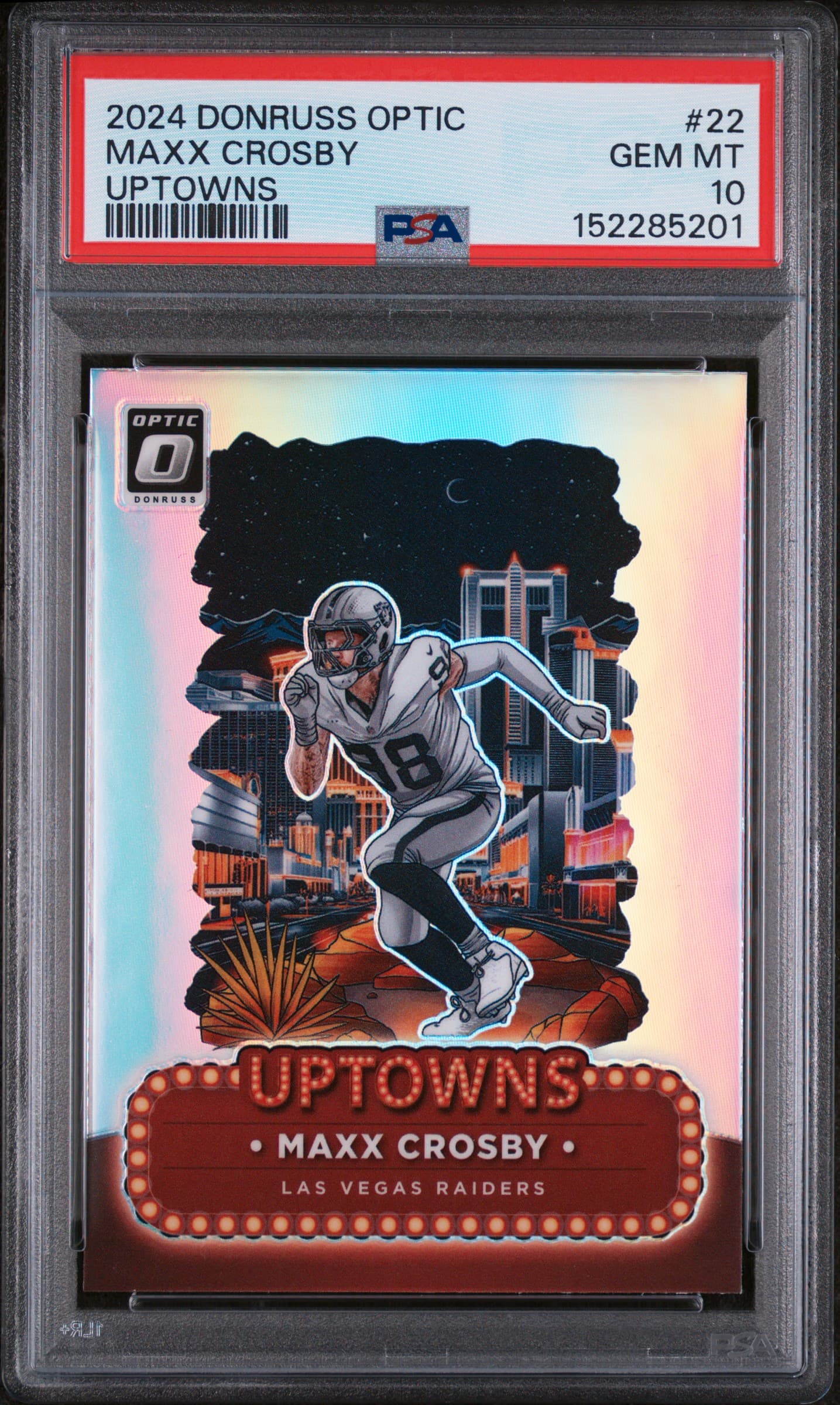 2024 PANINI DONRUSS OPTIC UPTOWNS MAXX CROSBY #22 GEM MT 10 152285201