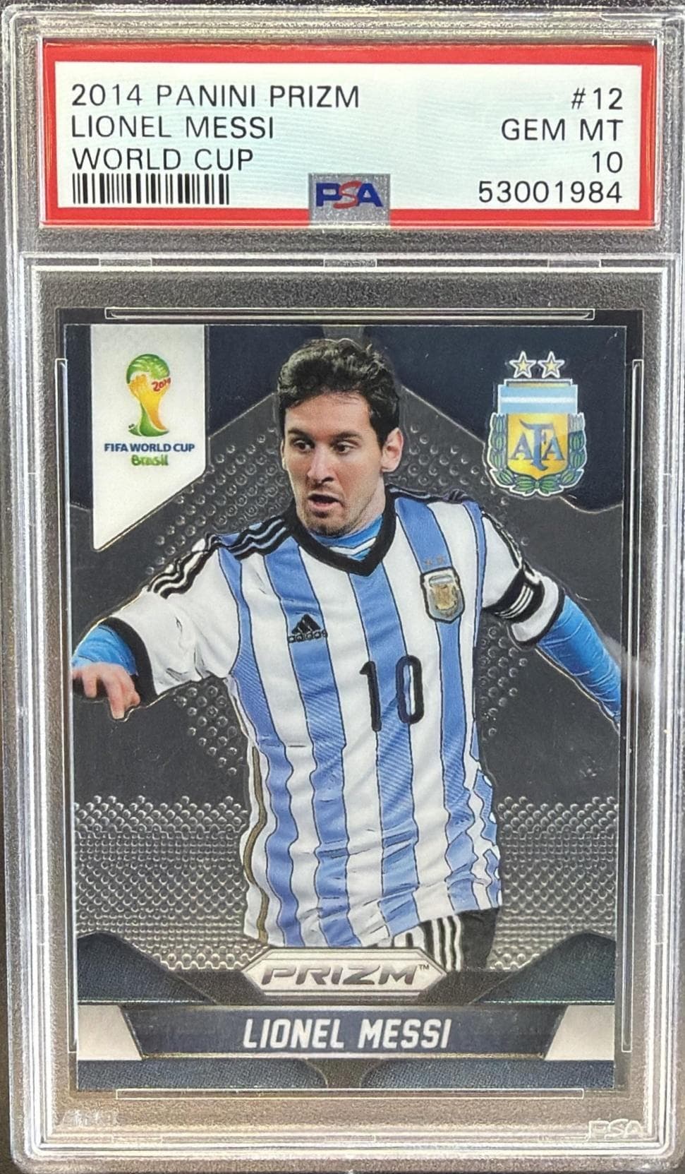 2014 PANINI PRIZM WORLD CUP LIONEL MESSI #12 GEM MT 10 53001984