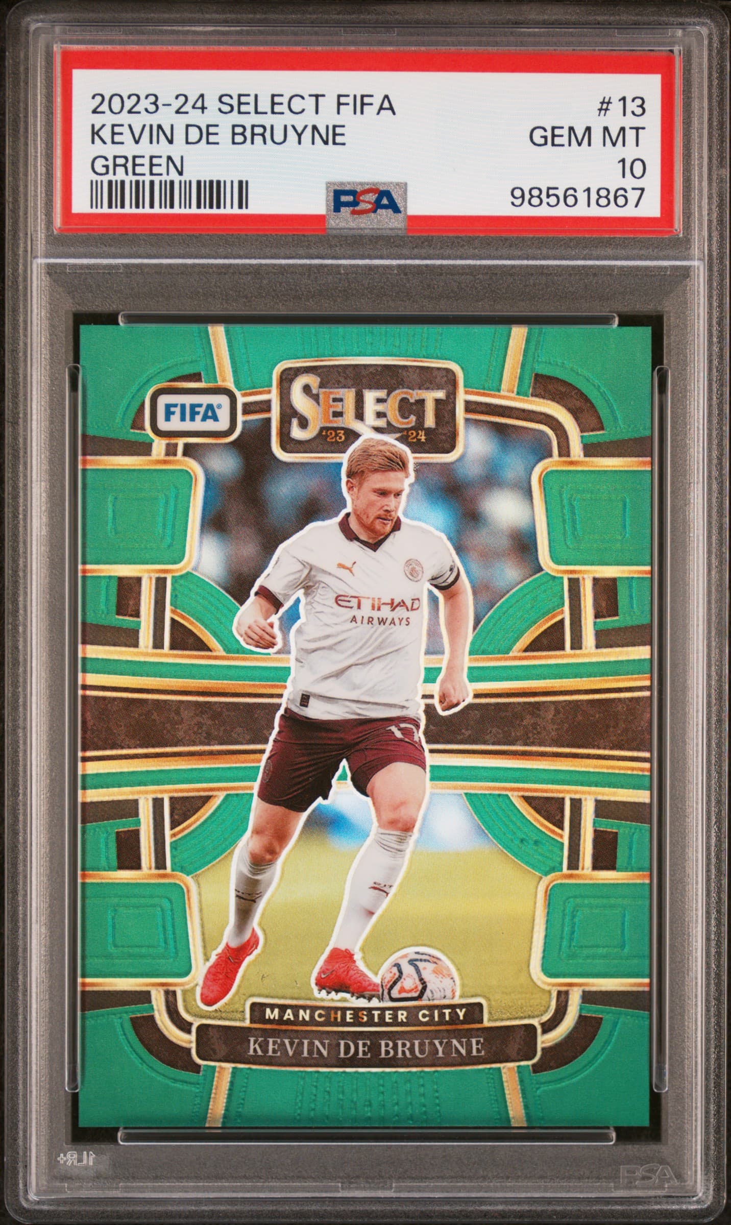 2023-24 PANINI SELECT FIFA KEVIN DE BRUYNE #13 GREEN GEM MT 10 98561867
