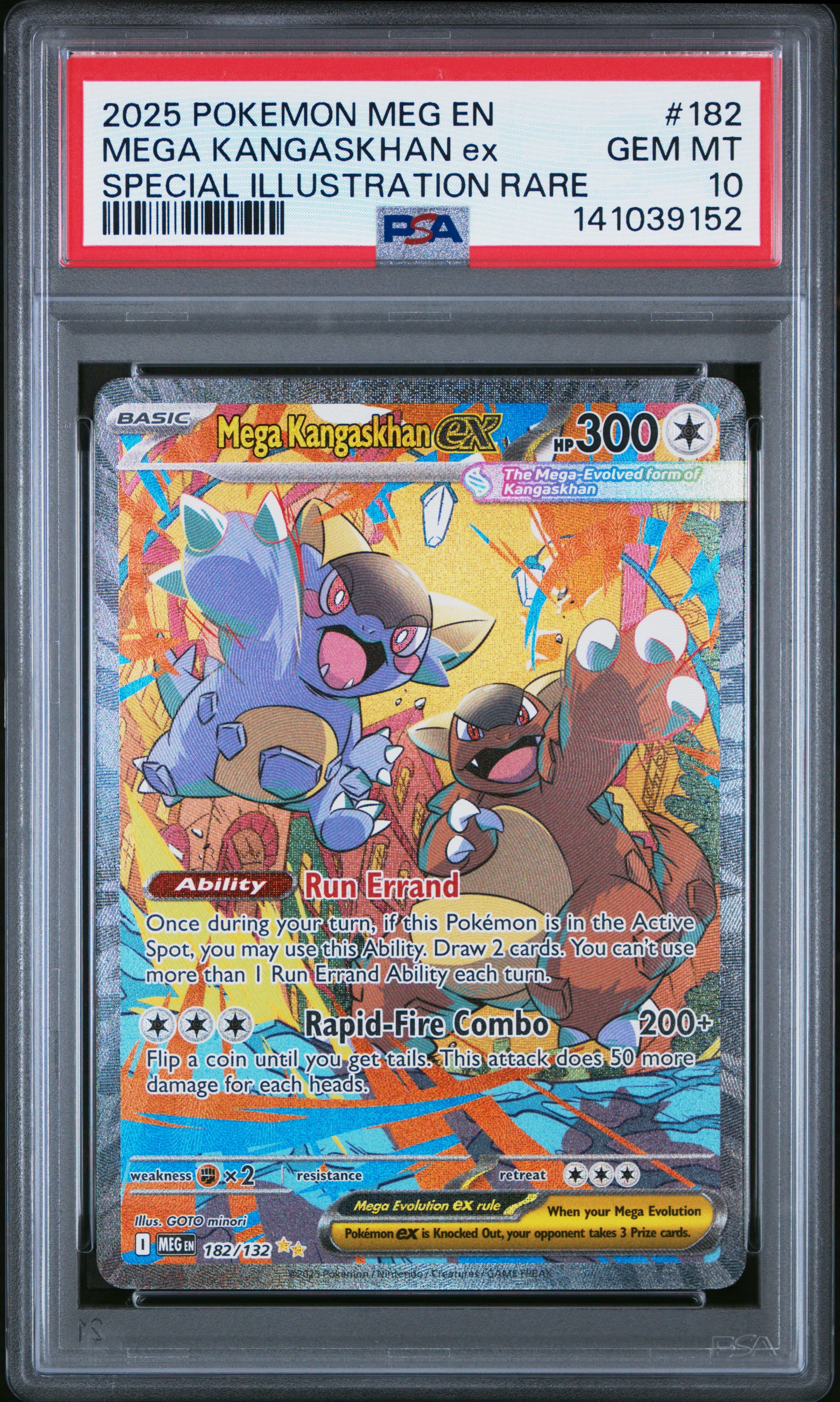 2025 POKEMON MEG EN-MEGA EVOLUTION MEGA KANGASKHAN ex #182 SPECIAL ILLUSTRATION RARE GEM MT 10 141039152