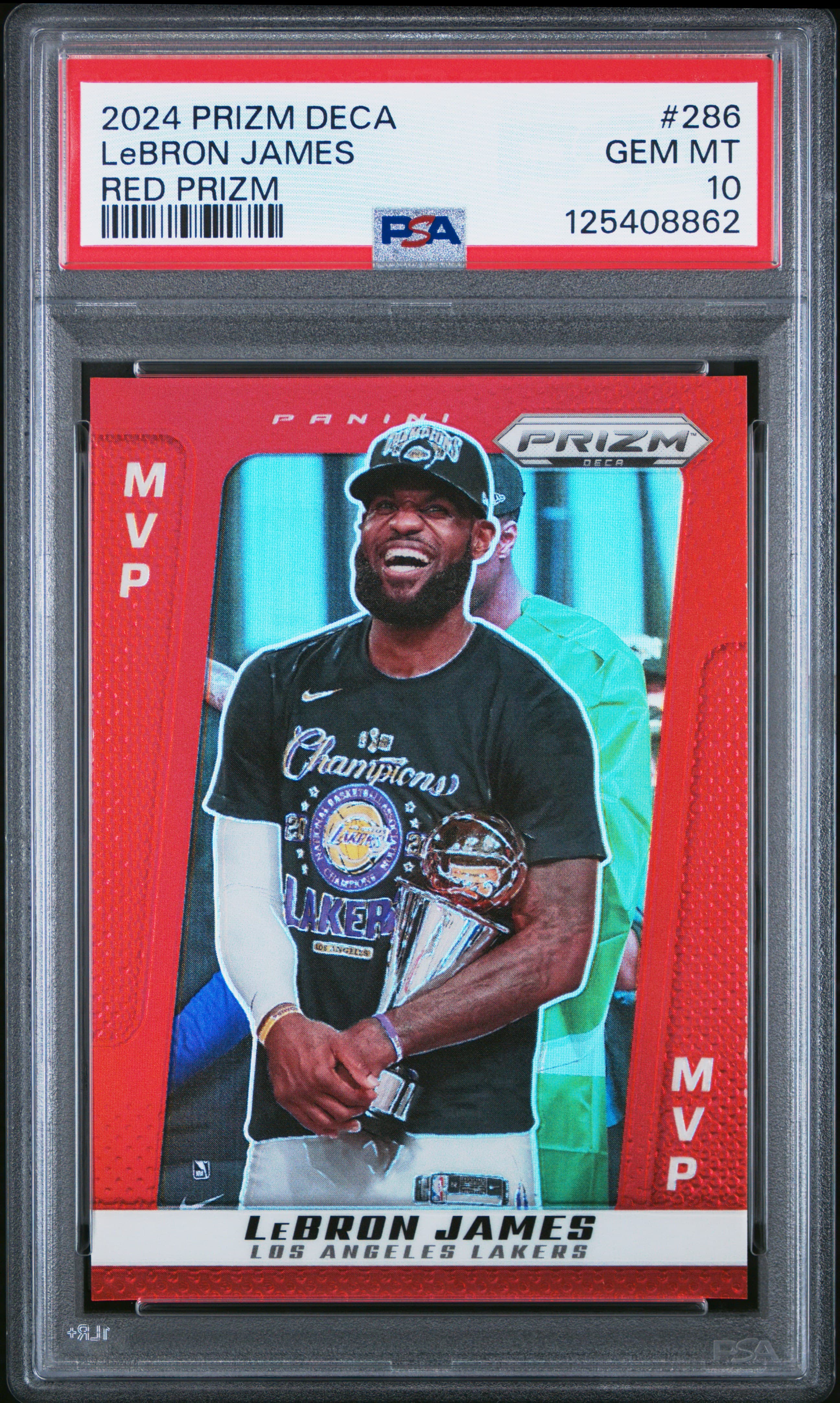 2024 PANINI PRIZM DECA LeBRON JAMES #286 RED PRIZM GEM MT 10 125408862