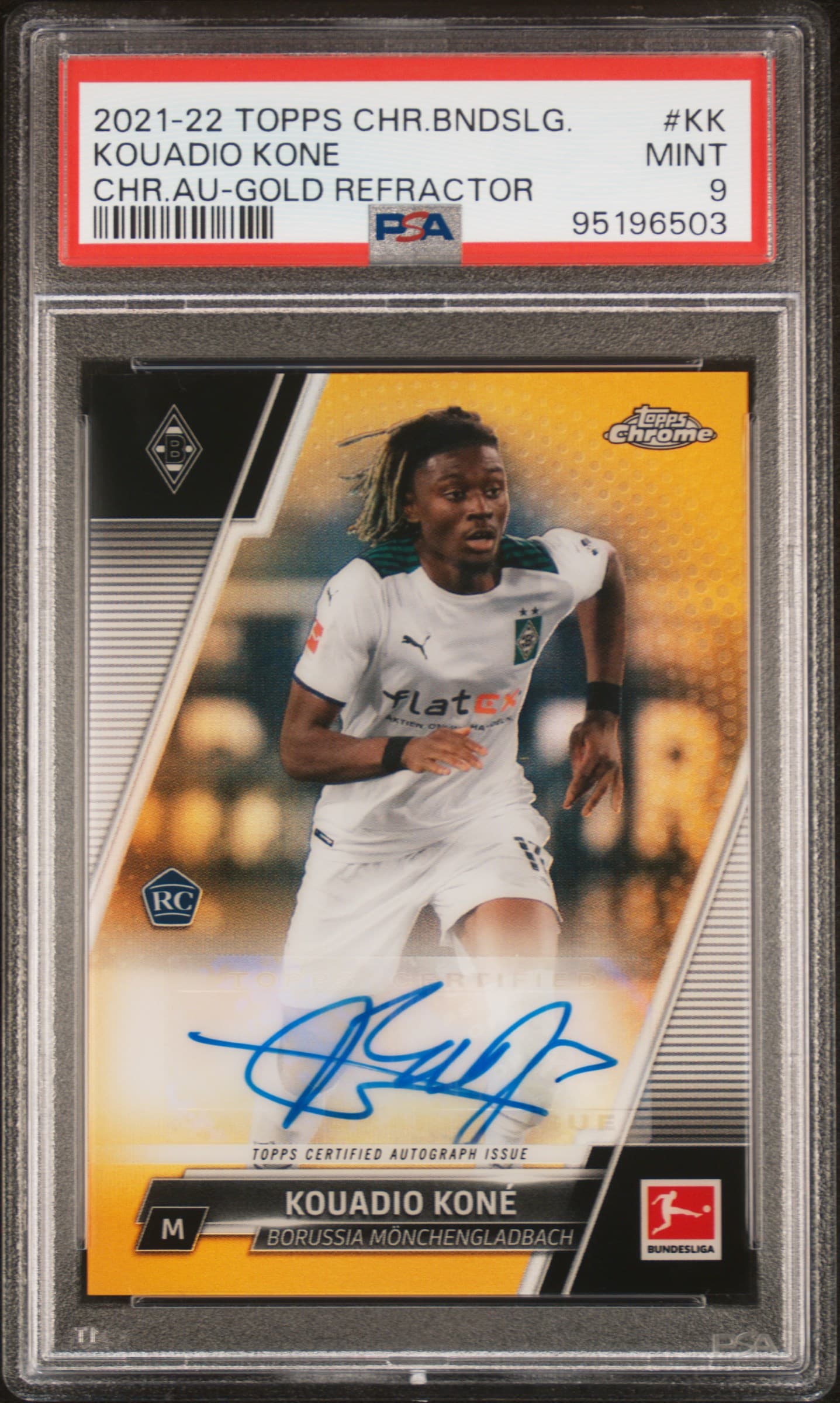 2021 TOPPS CHROME BUNDESLIGA CHROME AUTOGRAPHS KOUADIO KONE #KK CHR.AU-GOLD REFRACTOR MINT 9 95196503