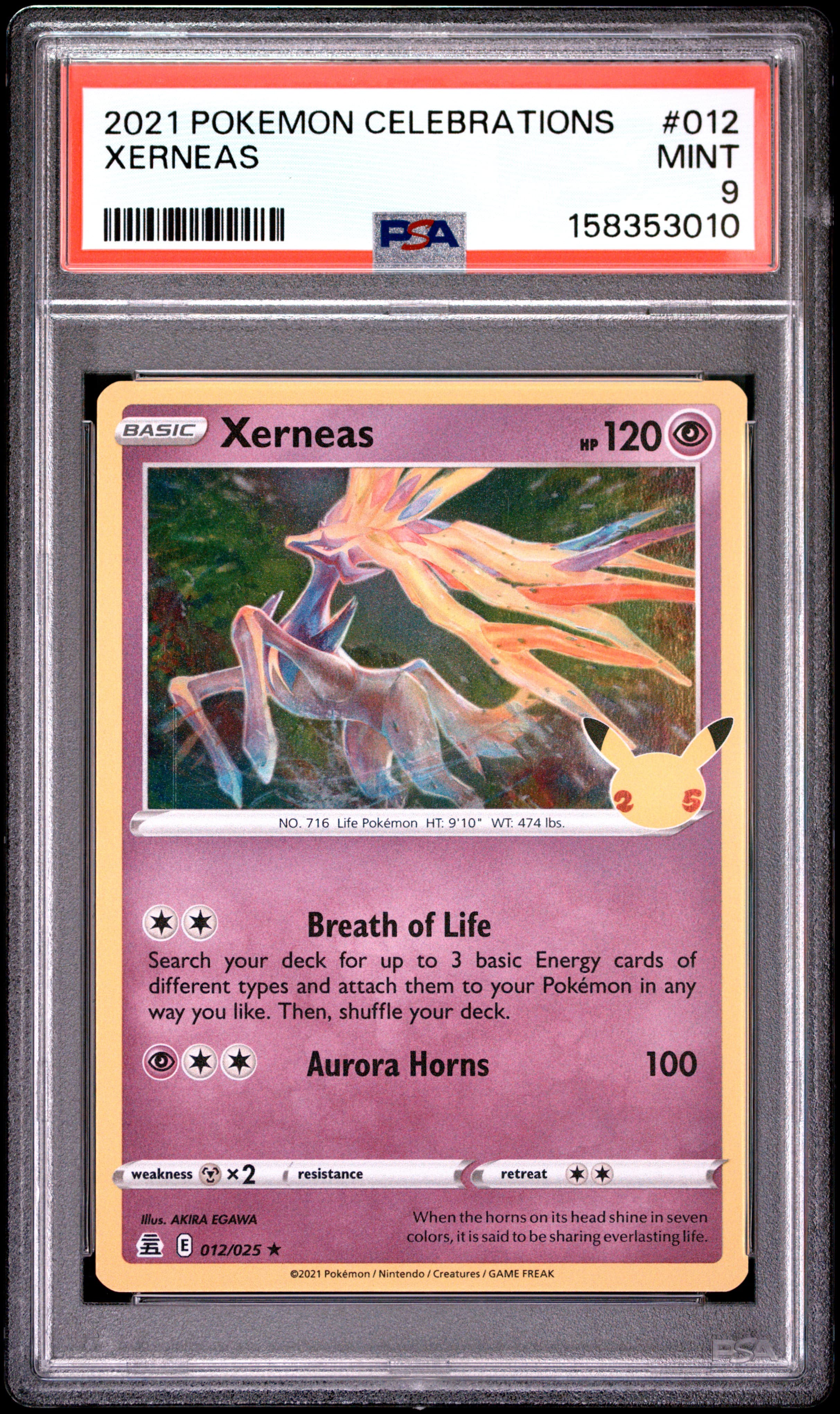 2021 POKEMON CELEBRATIONS XERNEAS #012 MINT 9 158353010