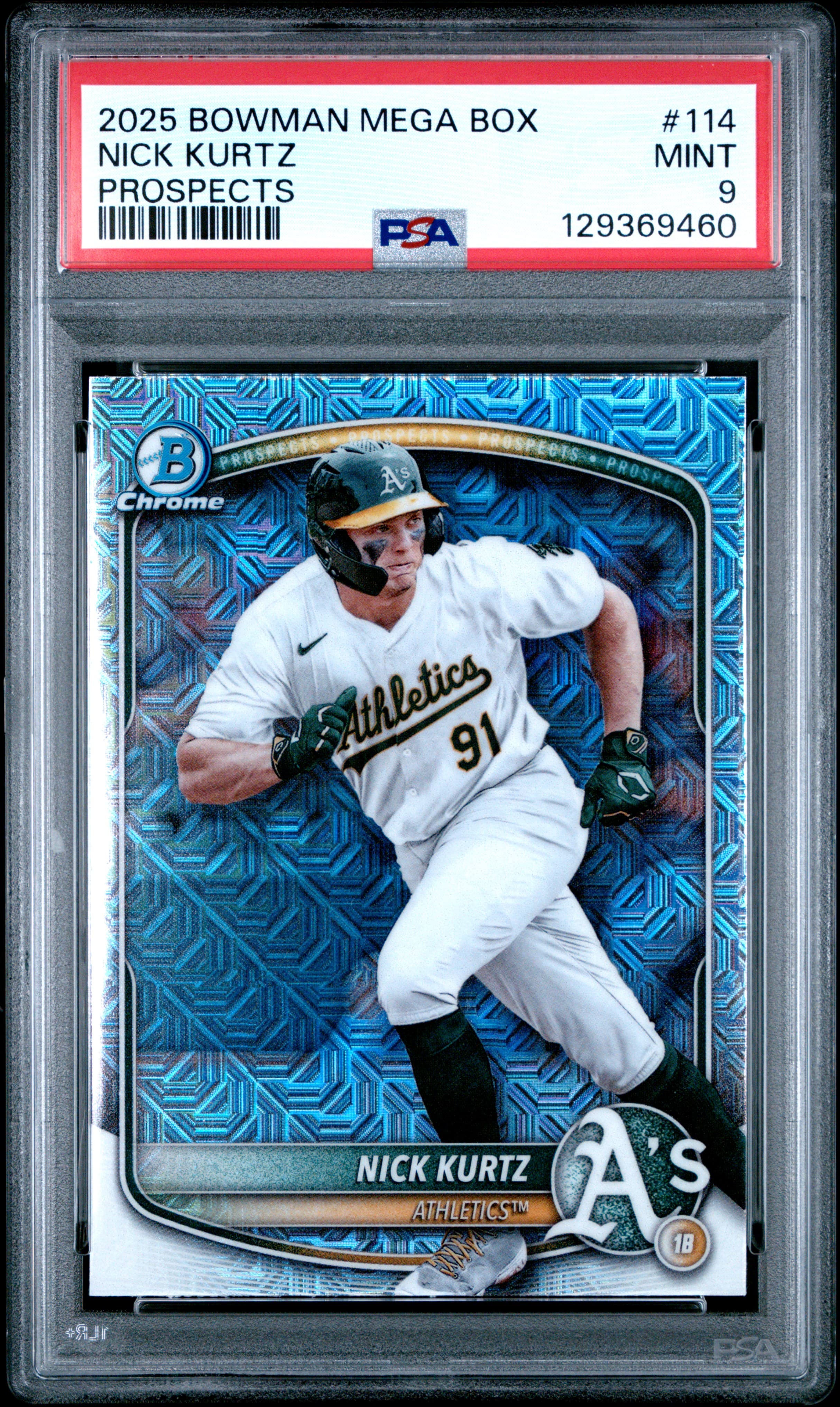 2025 BOWMAN MEGA BOX CHROME PROSPECTS NICK KURTZ #114 MINT 9 129369460