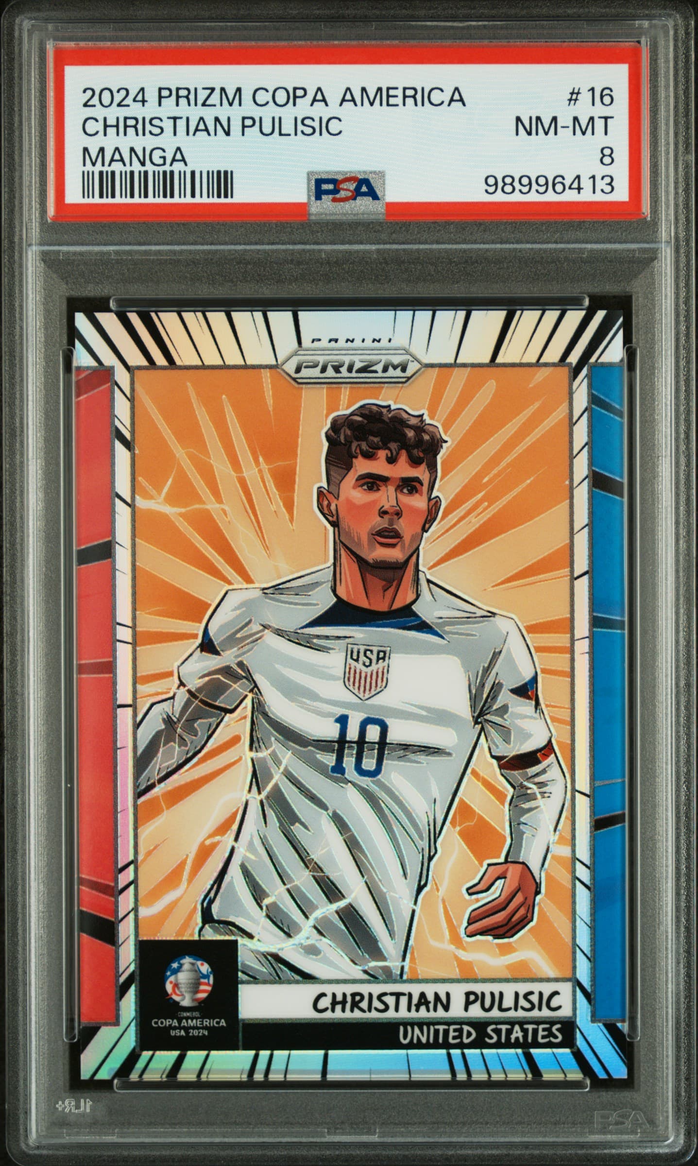 2024 PANINI PRIZM CONMEBOL COPA AMERICA MANGA CHRISTIAN PULISIC #16 NM-MT 8 98996413
