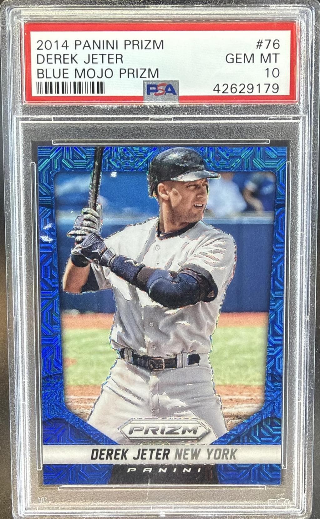 2014 PANINI PRIZM DEREK JETER #76 BLUE MOJO PRIZM GEM MT 10 42629179