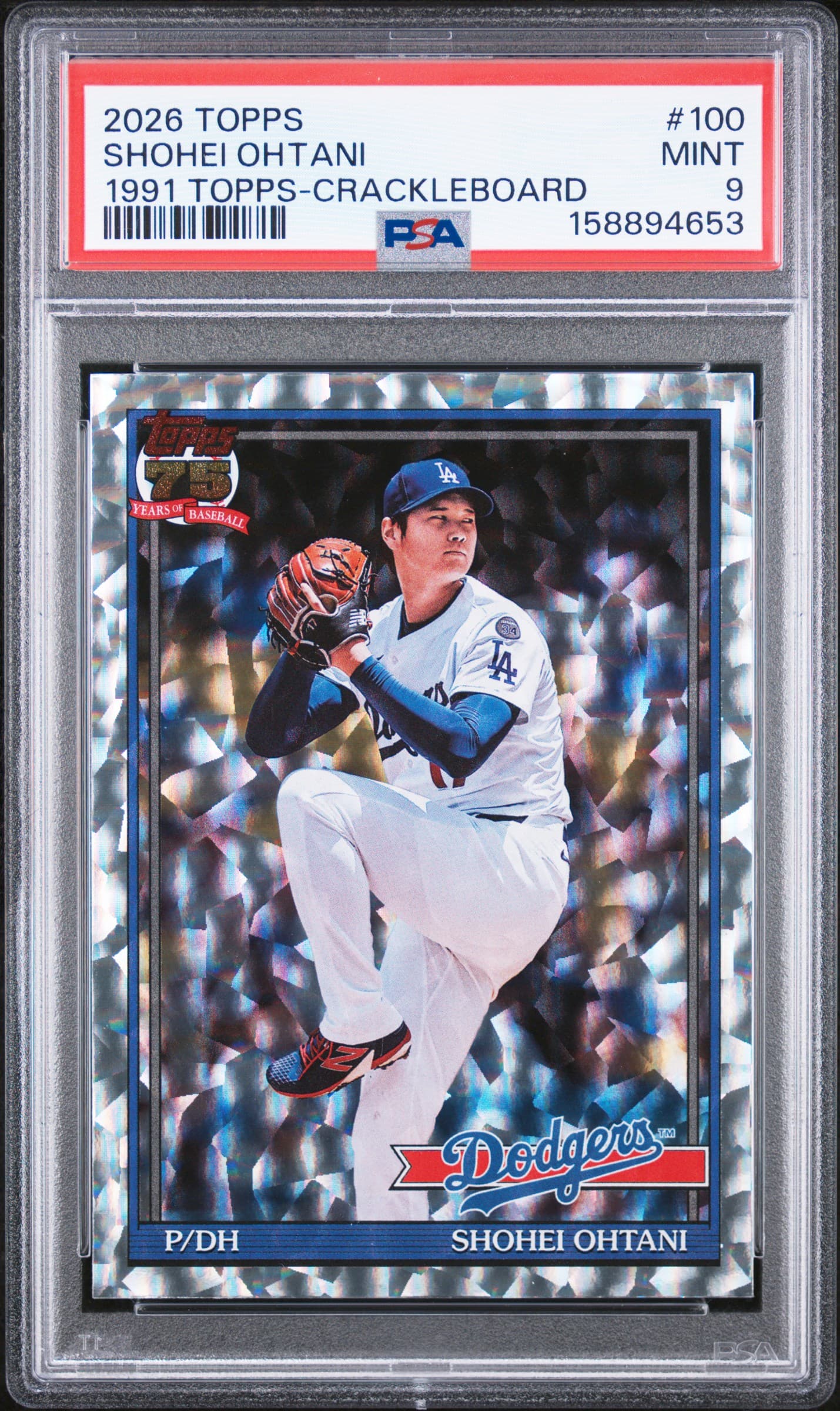 2026 TOPPS 1991 TOPPS BASEBALL SHOHEI OHTANI #100 1991 TOPPS-CRACKLEBOARD MINT 9 158894653