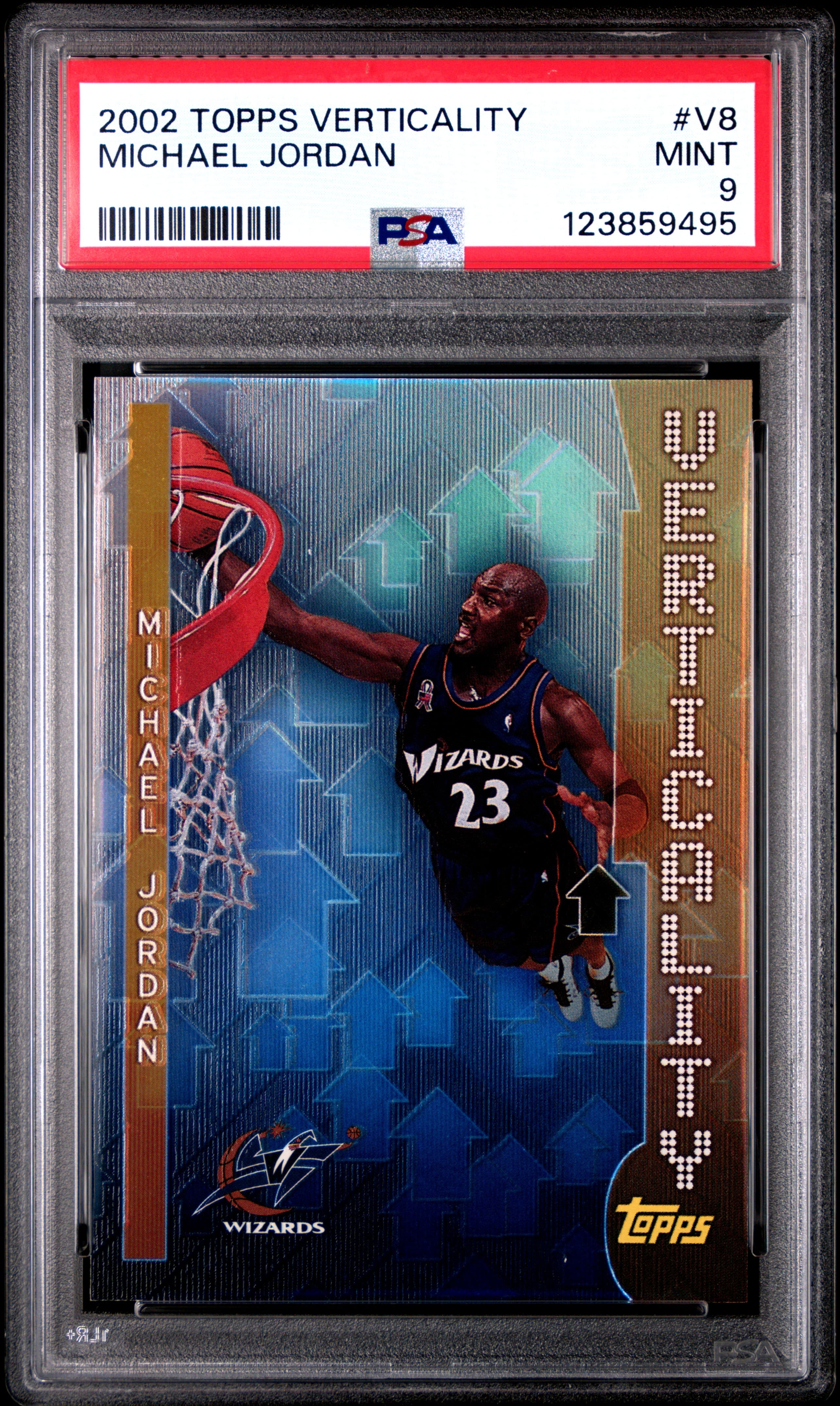2002 TOPPS VERTICALITY MICHAEL JORDAN #V8 MINT 9 123859495
