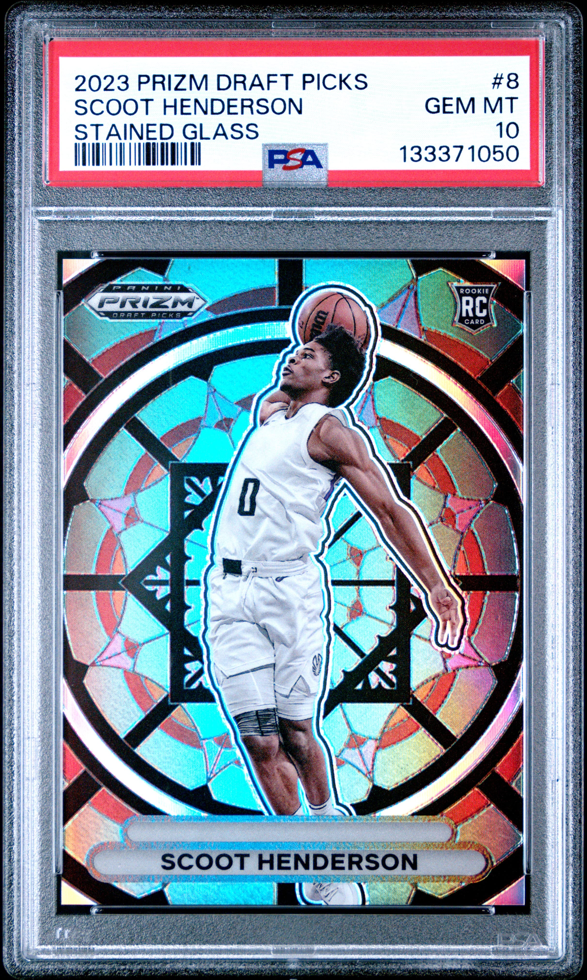 2023 PANINI PRIZM DRAFT PICKS STAINED GLASS SCOOT HENDERSON #8 GEM MT 10 133371050