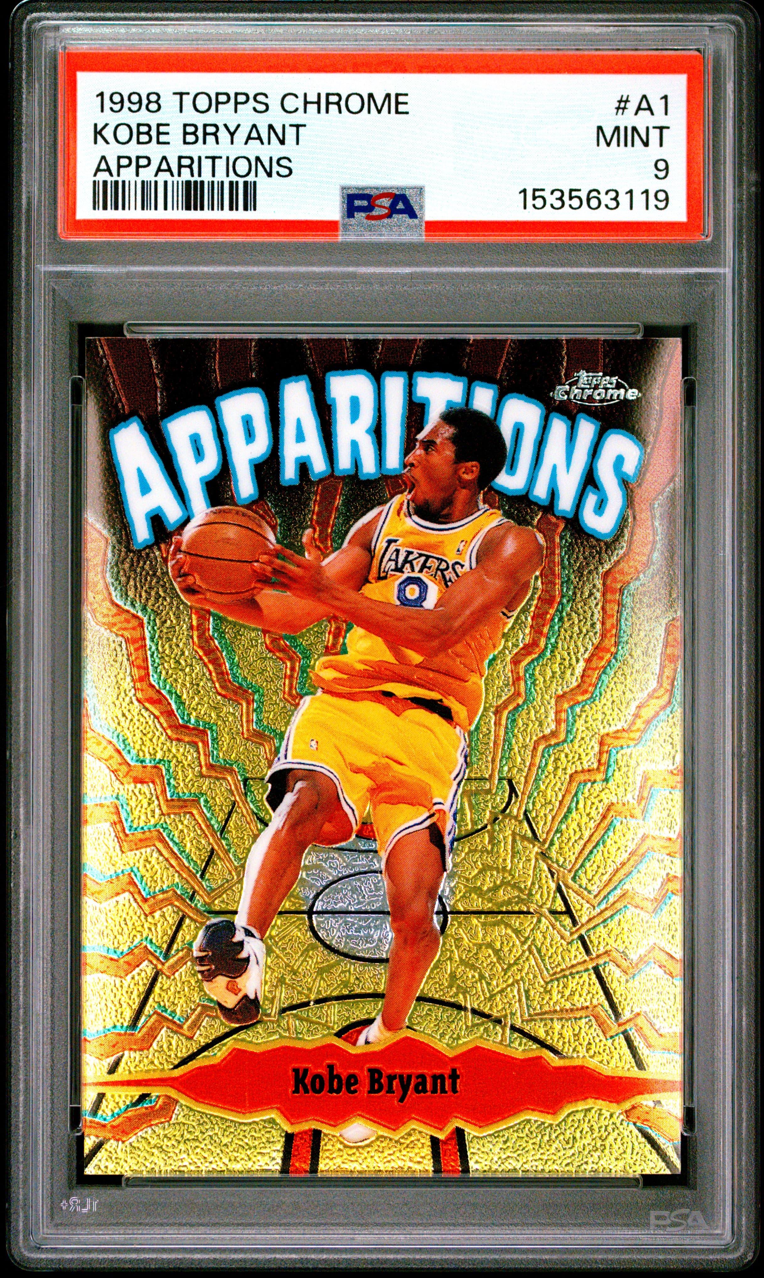 1998 TOPPS CHROME APPARITIONS KOBE BRYANT #A1 APPARITIONS MINT 9 153563119