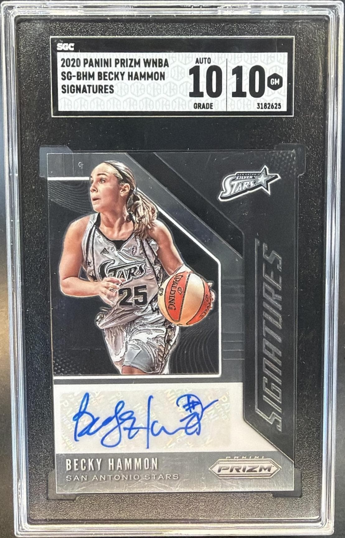 2020 Panini Prizm WNBA Becky Hammon Signatures Auto #SG-BHM SGC 10/10