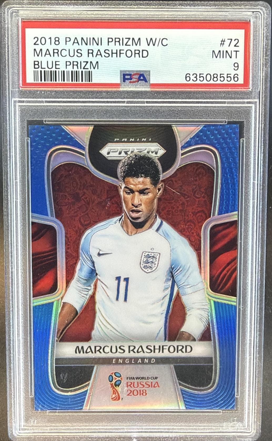 2018 PANINI PRIZM WORLD CUP MARCUS RASHFORD #72 BLUE PRIZM MINT 9 63508556